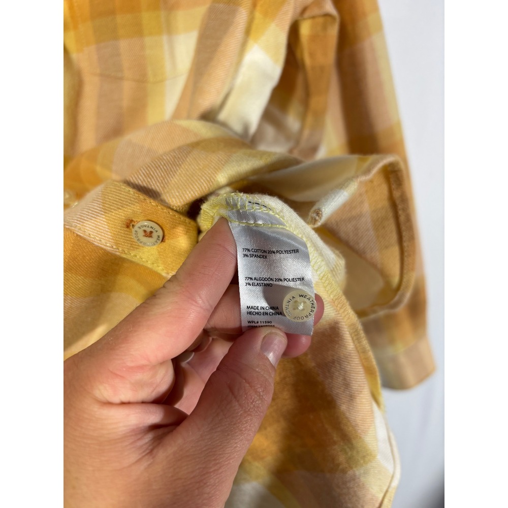 Western Plaid Flannel Weatherproof Vintage Button Up Shirt Womens Large Orange - Picture 5 of 7